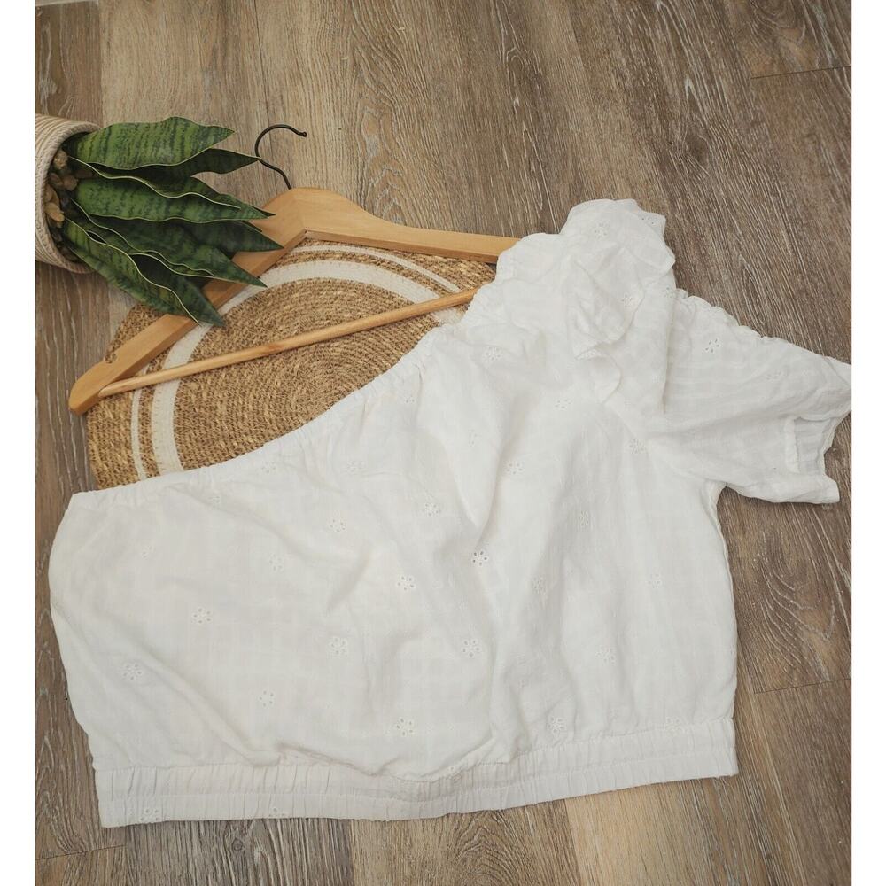 Universal Thread Women's Blouse Top Cropped Size L White
